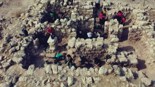The Hellenistic-era fortress uncovered in Lachish in November 2021. Credit: Israel Antiquities Authority.