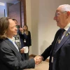 Brock Pierce (left) with former Israeli President Reuven Rivlin. Credit: Courtesy.