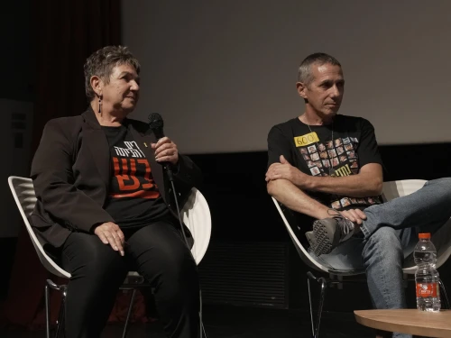 Clara and Fernando Marman at the Tel Aviv Museum of Art, May 28, 2025. Credit: Courtesy of Fuente Latina.