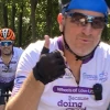 Fundraising Cyclist giving a thumbs up