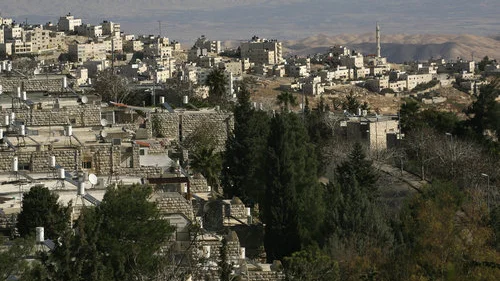 A view of the Jerusalem Jewish neighborhood of French Hill and the Arab neighborhood of Al-Zaim. The United Nations describes French Hill as being situated in the “occupied Palestinian territory” of “East Jerusalem.” Credit: Nati Shohat/Flash90.