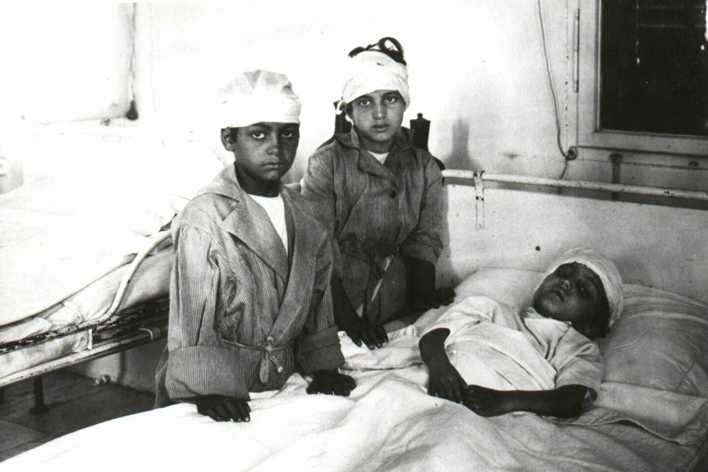 Wounded boys from the Hebron Massacre in 1929