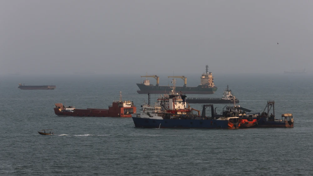 Ships are anchored in the Strait of Hormuz on Aug. 10, 2026 off the coast of Bandar Abbas, Iran. Photo by Ali Saeedi/Getty Images.