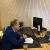 Israeli Energy Minister Yuval Steinitz on a video call with the energy minister of the UAE on Sept. 23, 2020. Source: Twitter.