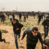 Palestinian protesters take part in a "Great March of Return" demonstration, near the Israel-Gaza border east of Rafah in the southern Gaza Strip, on March 30, 2019. Photo by Abed Rahim Khatib/Flash90.