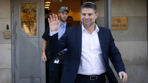 Israeli Finance Minister Bezalel Smotrich after a press conference at the Finance Ministry in Jerusalem, Dec. 4, 2025. Photo by Yonatan Sindel/Flash90.