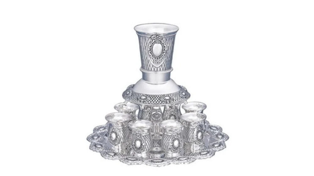 A Kiddush cup fountain, pictured, can be a creative Jewish wedding gift. Credit: World of Judaica.