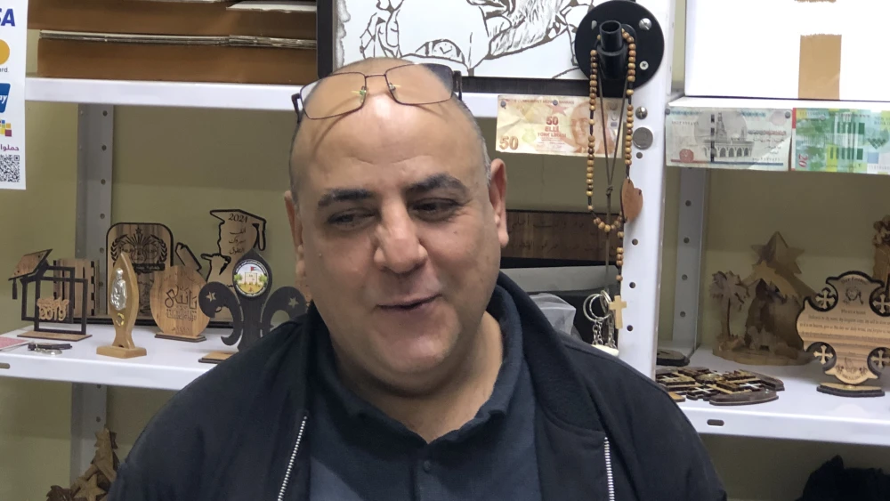 Yasar Barham, the owner of the Barham factory located on a quiet street in Beit Sahour Credit: Judy Lash Balint.