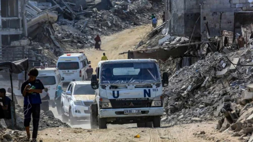 UN Trucks in Gaza