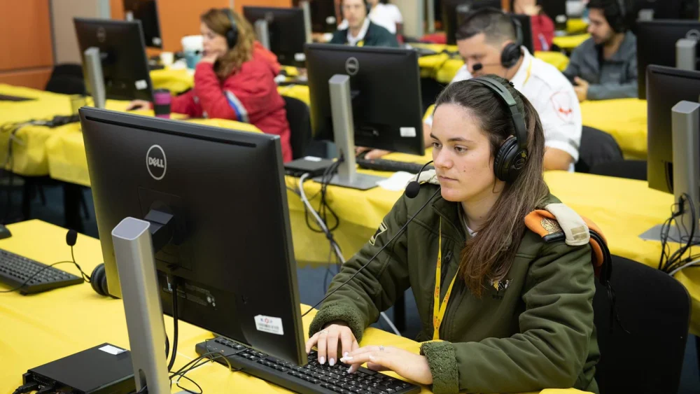 The IDF Home Front Command opened a joint information center with Magen David Adom, Israel’s emergency medical service, aimed at increasing the response to coronavirus and addressing the public’s concerns. Credit: IDF Spokesperson’s Unit.