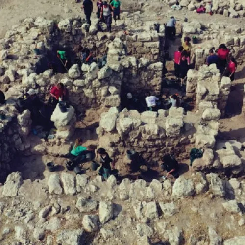 The Hellenistic-era fortress uncovered in Lachish in November 2021. Credit: Israel Antiquities Authority.