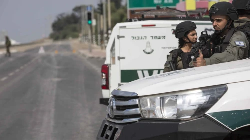 Israeli Border Police officers patrol the southern Israeli city of Sderot on Oct. 10, 2023. Credit: Courtesy of Rina Castelnuovo.