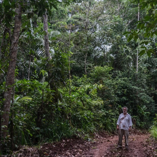 Director Abner Benaim at the site where Alas Flight #901 crashed following a 1994 terrorist attack in Panama, depicted in the 2026 docu-thriller “Tropical Paradise” (“Paraíso Tropical”). Credit: Tito Herrera/Courtesy of Apertura Films.