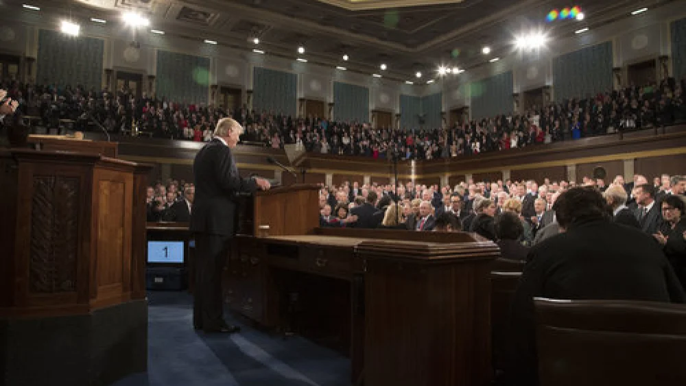 President Donald Trump delivers an address to a joint session of Congress Feb. 28, 2017. Credit: Shealah Craighead/White House.