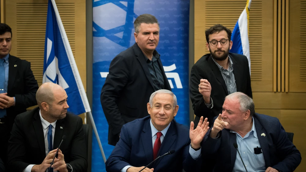 Israeli Prime Minister Benjamin Netanyahu leads a Likud faction meeting in the Israeli Knesset on Dec. 24, 2018. Photo by Yonatan Sindel/Flash90.
