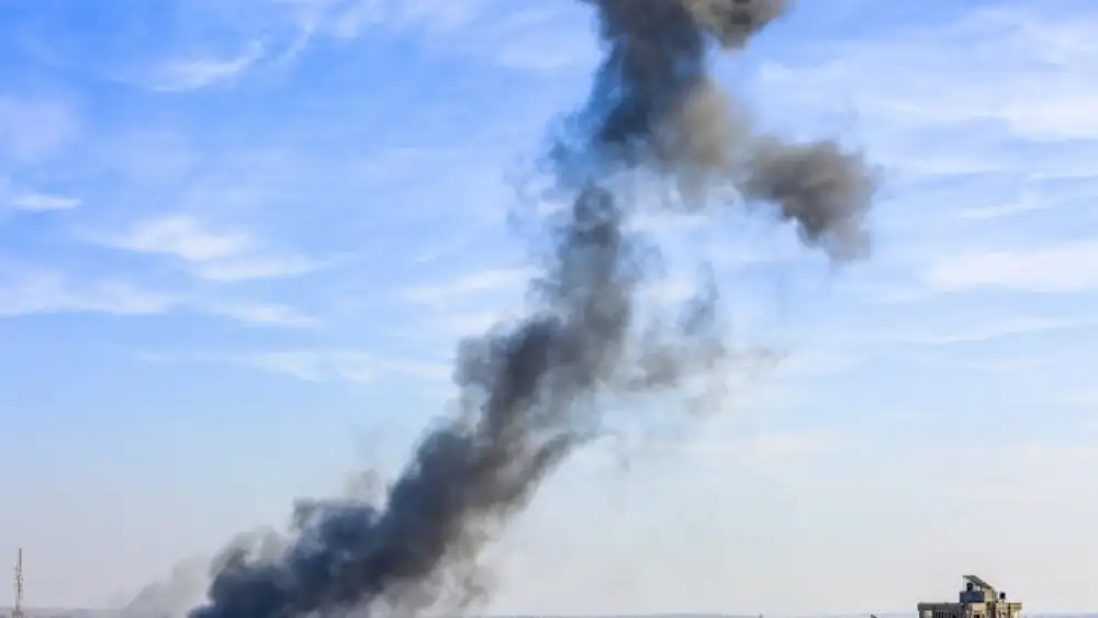The aftermath of an Israeli airstrike on Hamas targets in the Gaza Strip, Oct. 21, 2023. Photo by Abed Rahim Khatib/Flash90.