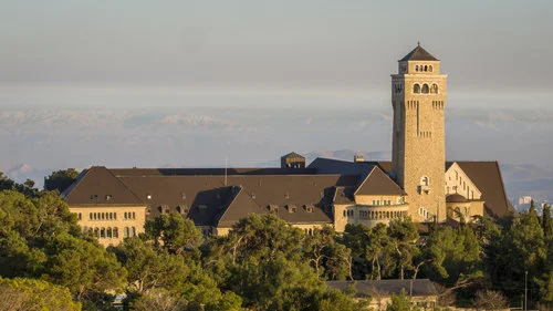 The Augusta Victoria church-hospital complex in eastern Jerusalem. Credit: Uri Aloni via Wikimedia Commons.