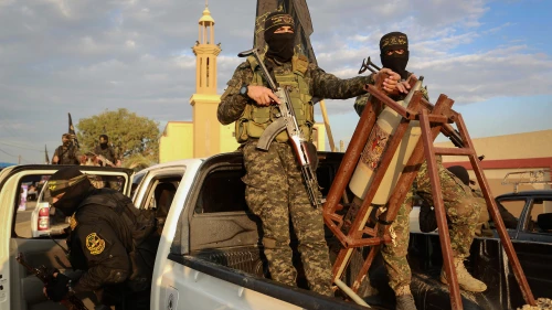 Members of the Al-Quds Brigades of the Islamic Jihad during a military march in the town of Rafah in the Gaza Strip, on Nov. 15, 2018. Photo by Abed Rahim Khatib/Flash90.