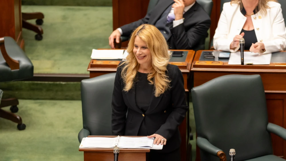 Michelle Cooper, the member of Provincial Parliament for Eglinton-Lawrence, at Queen's Park Motion 58 in the Legislative Assembly of Ontario, April 16, 2026. Credit: Courtesy.