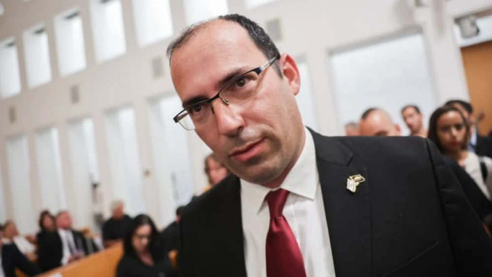MK Simcha Rothman during the hearing at the Supreme Court in Jerusalem on the "reasonableness law," Sept. 12, 2023. Photo by Yonatan Sindel/Flash90.