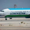 An Uzbekistan Airway flight takes off from Ben-Gurion Airport. July 22, 2019. Photo by Moshe Shai/Flash90.