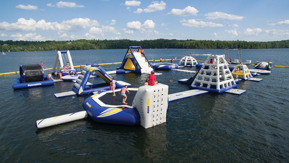 Camp Modin Water Park on Salmon Lake in Belgrade, Maine. Credit: Courtesy.