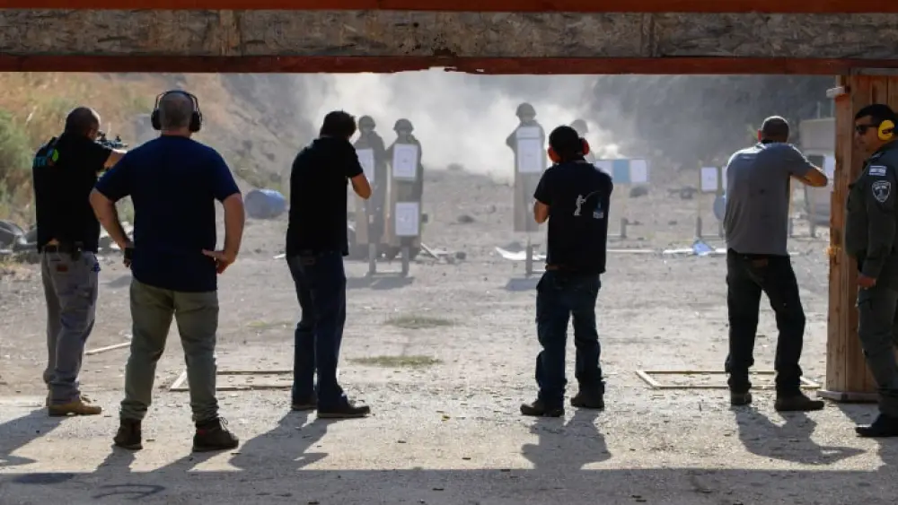 A standby squad trains near Israel's border with Lebanon, Oct. 12, 2023. Photo by Ayal Margolin/Flash90.