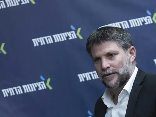 Israeli Finance Minister Bezalel Smotrich leads a faction meeting of his Religious Zionism Party at the Knesset, the Israeli parliament in Jerusalem, Dec. 29, 2025. Photo by Yonatan Sindel/Flash90.