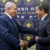 Israeli Prime Minister Benjamin Netanyahu and President of Honduras Juan Orlando Hernández at the opening of a Honduran Trade Office in Jerusalem on Sept. 1, 2019. Photo by Marc Israel Sellem/POOL.