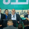 Ra'am Party leader Mansour Abbas at party headquarters in Tamra, on election night, March 23, 2021. Photo by Flash90.