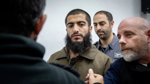 Accused terrorist Eslam Froukh arrives for a hearing at the Jerusalem Magistrate's Court, Dec. 27, 2022. Photo by Yonatan Sindel/Flash90.