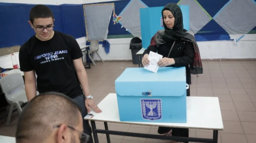 An Arab-Israeli woman casts her ballot at a voting station during municipal elections on Oct. 30, 2018, in Kafr Qasim. Photo by Roy Alima/Flash90.