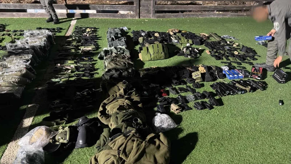 Firearms and other military equipment confiscated by IDF troops during counter-terrorism operations in Judea and Samaria during the week of Feb. 8, 2026. Credit: IDF.