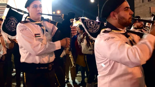 Palestinian scouts on parade in Beit Sahour, near Bethlehem. Credit: Judy Lash Balint.