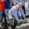 Labor Party chairman Amir Peretz visits a monument dedicated to late Israeli Prime Minister Yitzhak Rabin in Tel Aviv on July 1, 2019. Photo by Roy Alima/Flash90.