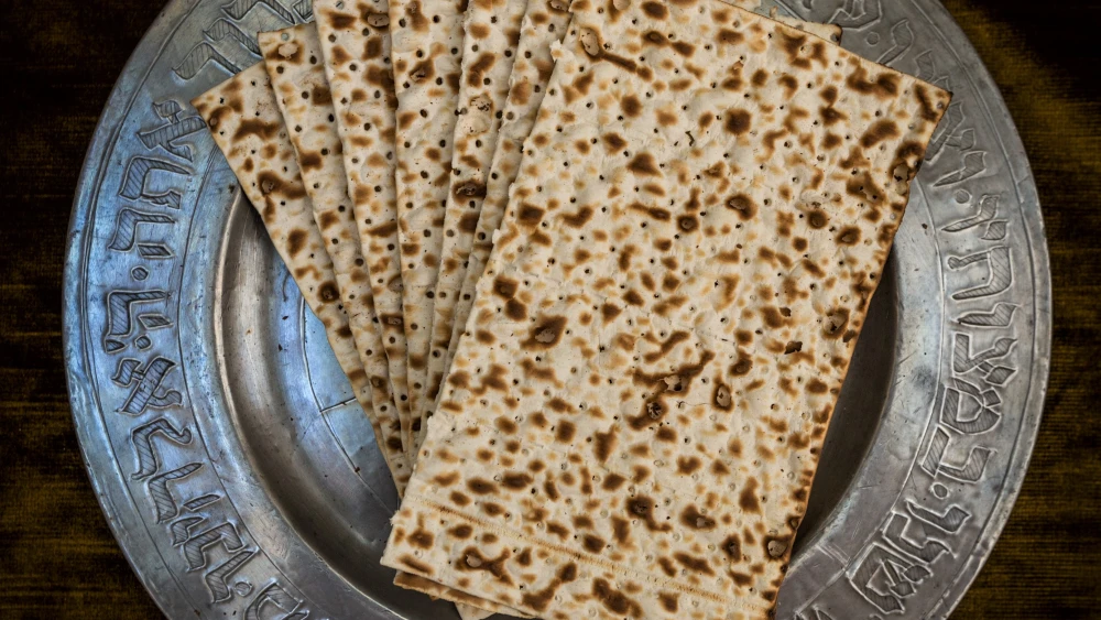 Matzah on Silver Platter