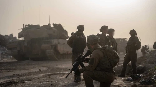 Israeli soldiers from the 16th Brigade operate east of the Yellow Line in northern Gaza in this undated photo released on Jan. 17, 2026. Credit: IDF.