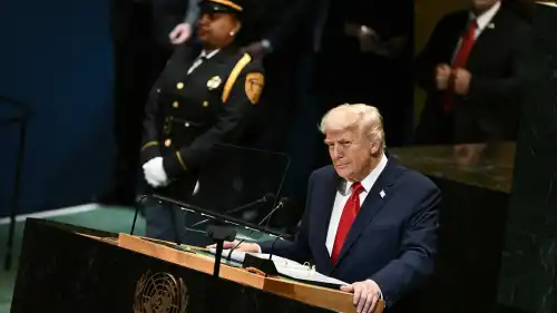U.S. President Donald Trump delivers an address to the United Nations General Assembly. Sept. 23, 2025. Credit: U.S. State Department.