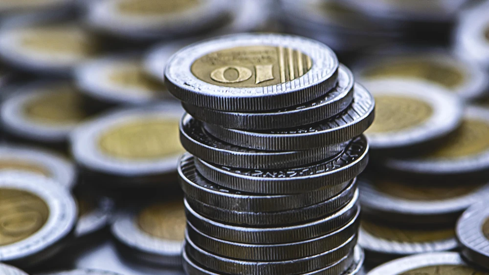 A stack of bimetallic Israeli 10 shekel coins. Credit: Ri Butov/Pixabay.