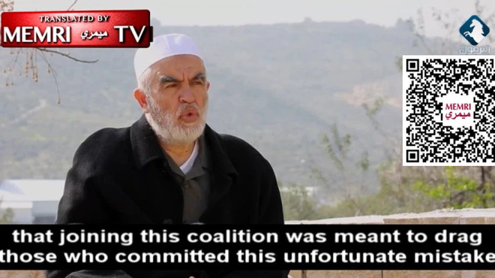Sheikh Raed Salah, head of the northern branch of the Islamic Movement in a Jan. 18, 2022 interview on Yarmouk TV (Muslim Brotherhood, Jordan). Credit: MEMRI.