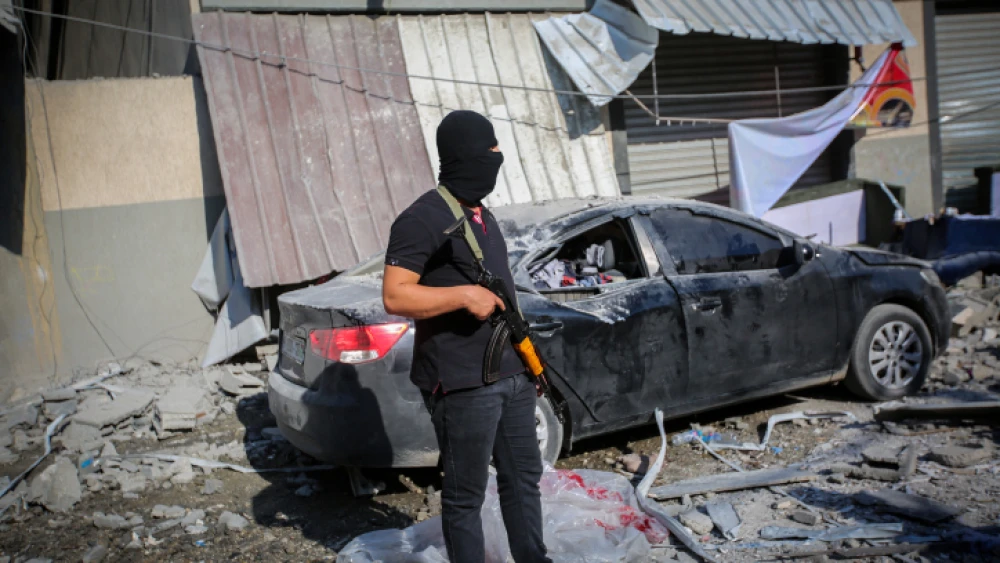 The home of Palestinian Islamic Jihad field commander Baha Abu al-Ata after it was hit overnight by an Israeli airstrike in Gaza City on Nov. 12, 2019. Photo by Hassan Jedi/Flash90.