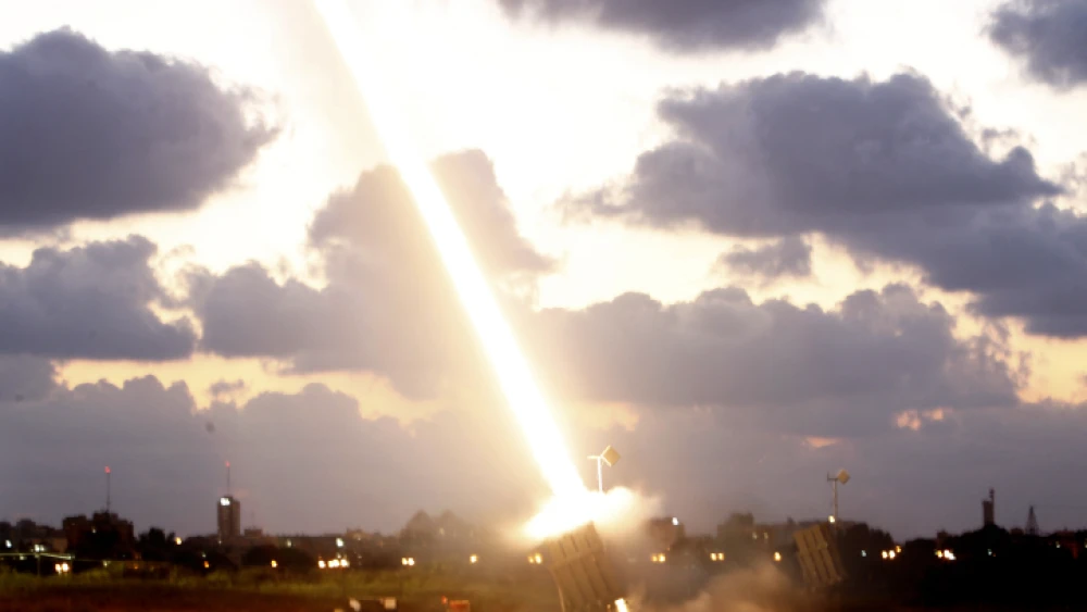 An Iron Dome Missile Defense battery set up near the Southern Israeli town of Ashdod fires an intercepting missile on July 16, 2014. Photo by Miriam Alster/Flash90.