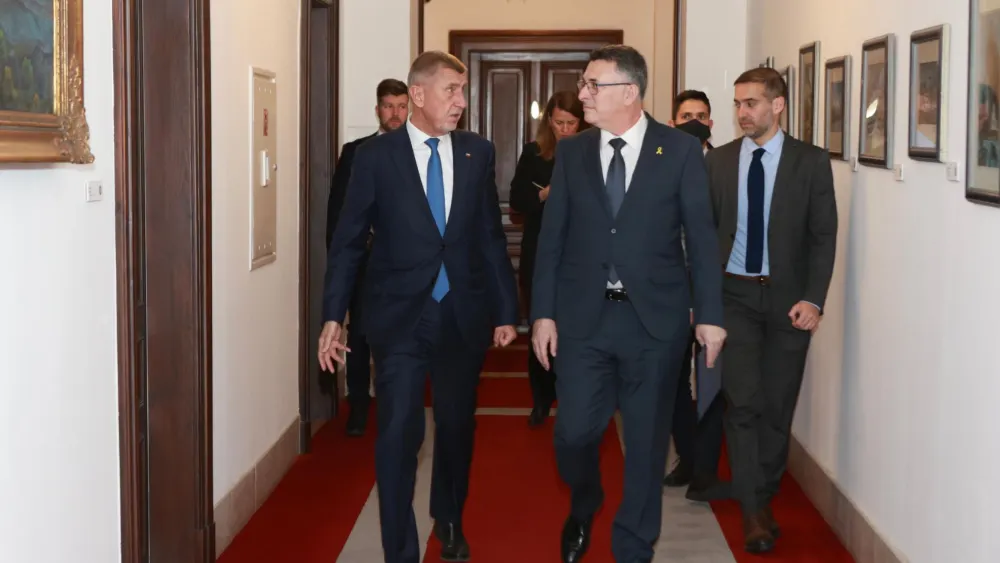 Israeli Foreign Minister Gideon Sa'ar meets with Czech Prime Minister Andrej Babiš in Prague, Jan. 19, 2026. Credit: Twitter/Gideon Sa'ar.