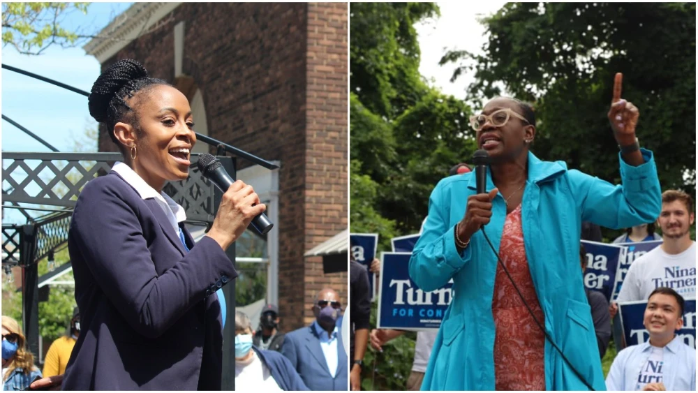 Cuyahoga County Council member Shontel Brown (left) and former State Sen. Nina Turner square off in the Democratic Parrty primary to fill Ohio's 11th District congressional seat, Aug. 3, 2021. Source: Facebook.