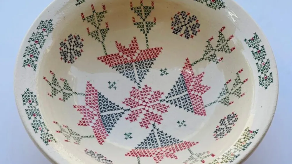 Grabia learned traditional Bedouin embroidery from her mother, who inspired her artwork. Photo courtesy of Zenab Grabia