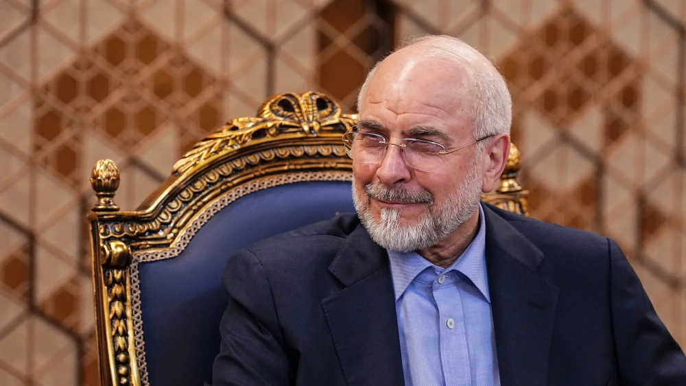 Iranian Parliament Speaker Mohammad Bagher Ghalibaf meets with Pakistan's army chief Field Marshal Asim Munir in Tehran, May 23, 2026. Photo by Hamed Malekpour/ICANA News Agency via Getty Images.