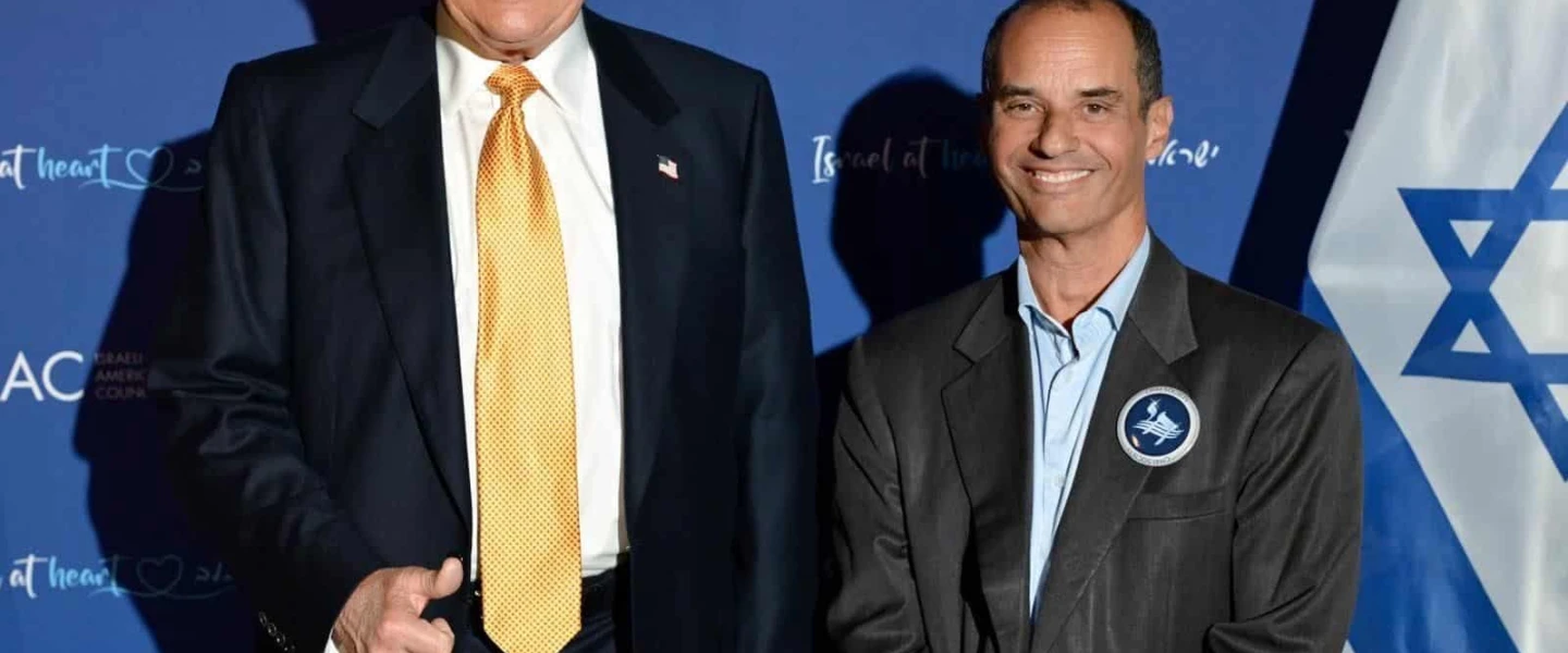 U.S. President Donald Trump with Israeli real estate magnate Yakir Gabay. Credit: Courtesy.