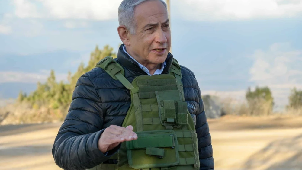 Prime Minister Benjamin Netanyahu during a visit to the Lebanese border, Nov. 3, 2024. Photo by Maayan Toaf/GPO.