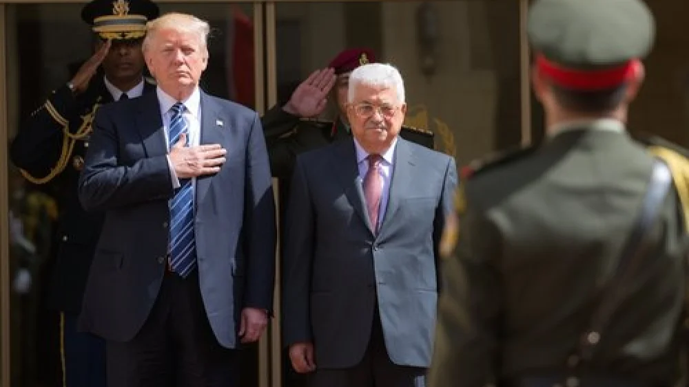U.S. President Donald Trump with Palestinian Authority President Mahmoud Abbas in Bethlehem, May 23, 2017. Credit: Shealah Craighead/White House.