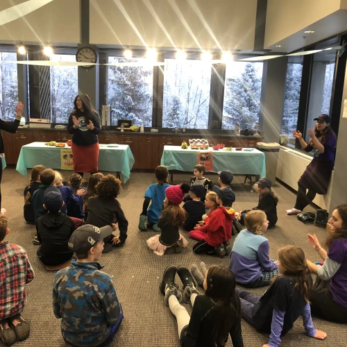 Children take part in a one-day camp held by Alaska Jewish Campus, which introduced the Jewish Camp Gan Israel adventure over the Martin Luther King Jr. and Presidents' Day holidays in Anchorage. Credit: Gan Izzy Alaska In-Service Day Winter Camps 2019.